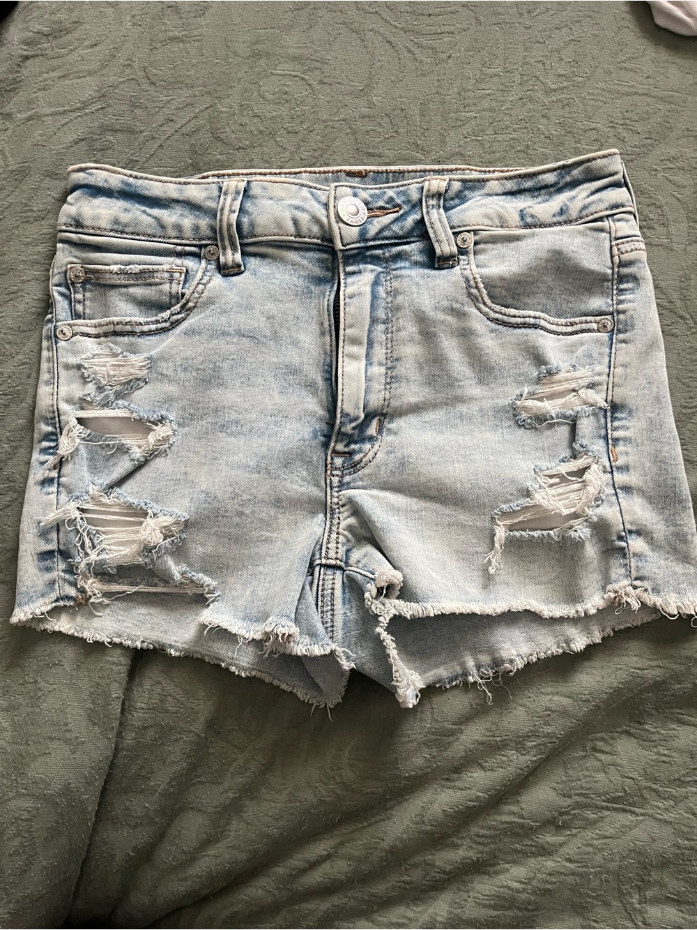 American eagle Light Wash Distressed Denim Shorts - Women
